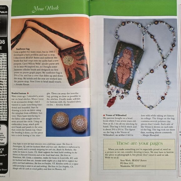 Bead And Button Magazine April 1998 Brick Stitch Sculpturs To Weave - Picture 4 of 16